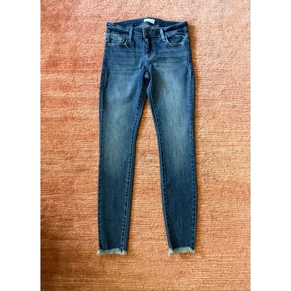 Cello Blue Skinny Jeans Raw Hem Stretch Denim Size 1